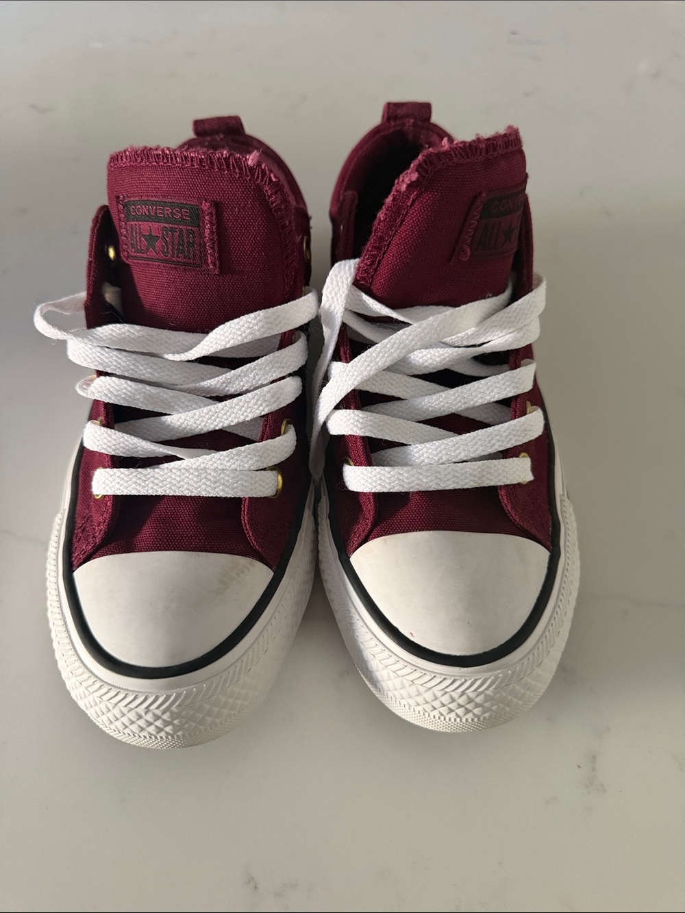 Converse Kids Low Top Sneakers - Maroon with White